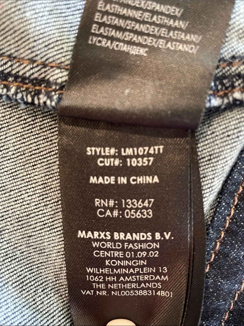 Liverpool Collarless Denim Jacket in Dark Wash Blue, Size XL - Picture 8 of 9